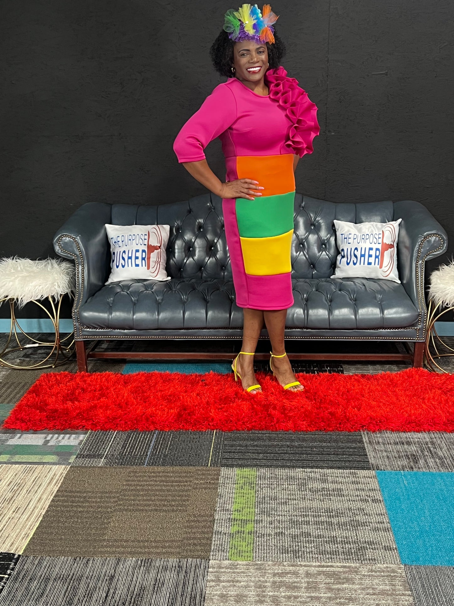 Rainbow Ruffle Dress