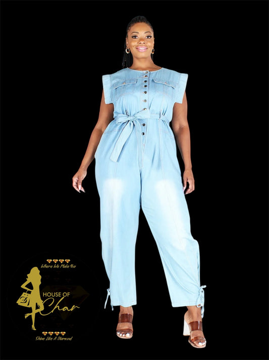 Denim Stonewashed Jumpsuit