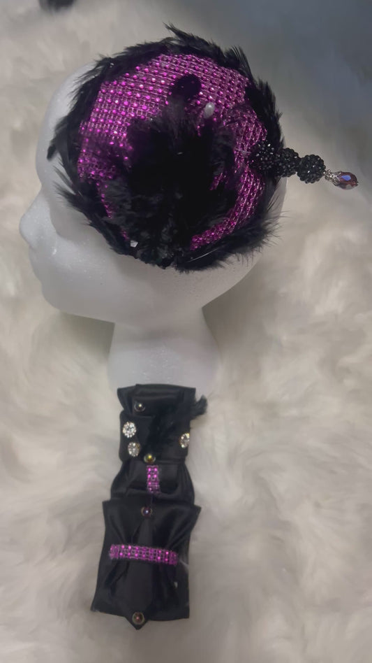 Feather Bling Fascinator/With Matching Tie